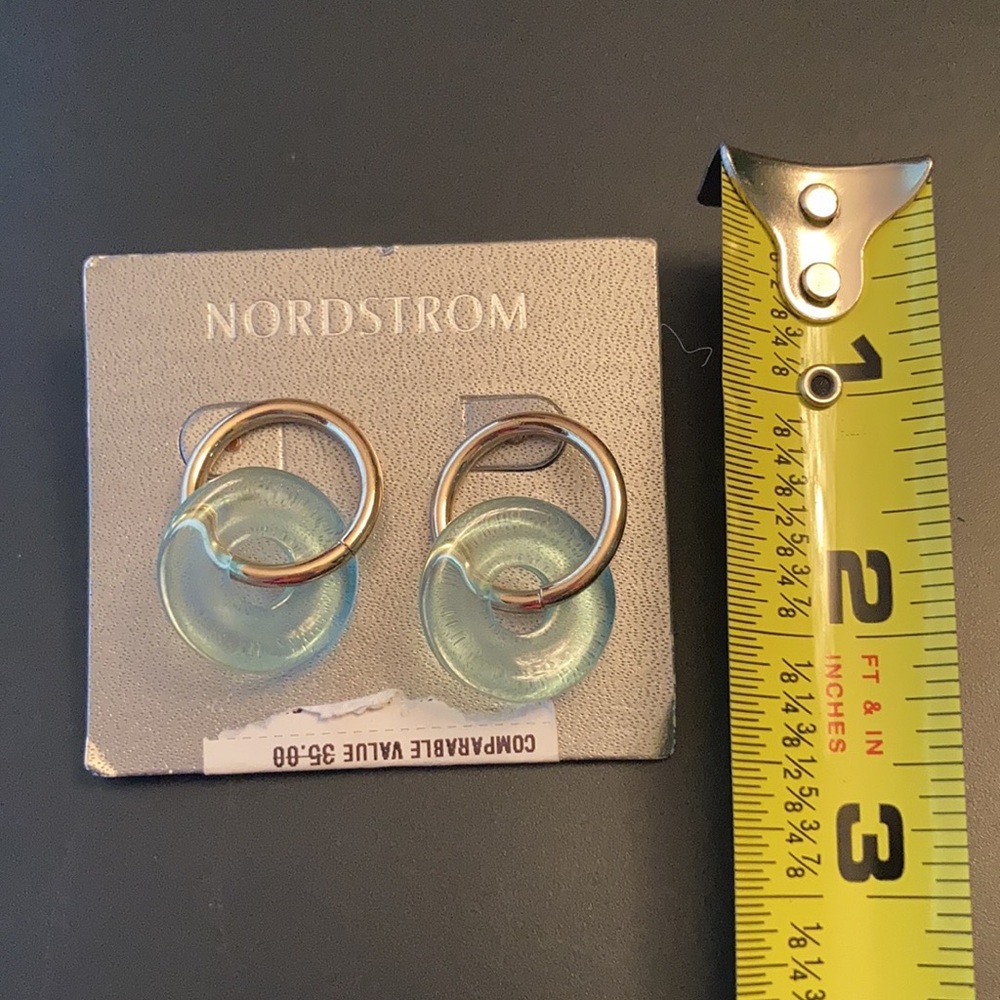 Nordstrom Aqua Gold Hoops - Picture 2 of 2